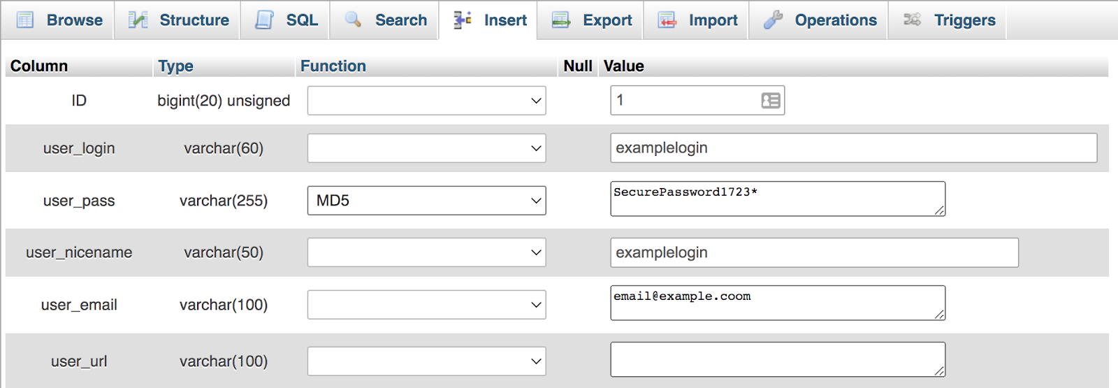 การเปลี่ยนรหัสผ่านของผู้ใช้ใน PHPMyAdmin