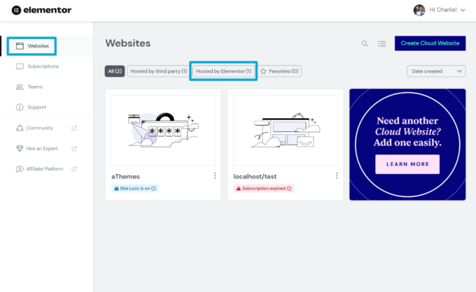 Панель управления сайтом Elementor