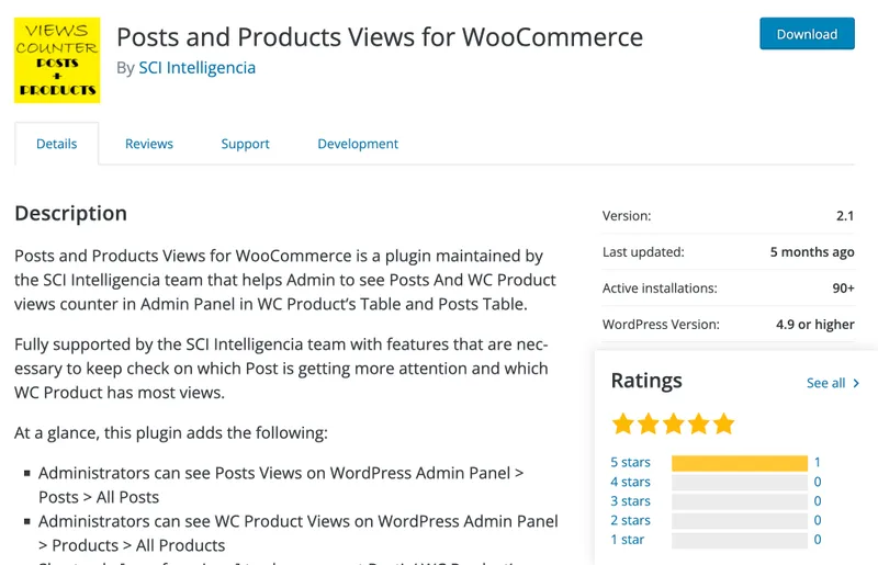 Postagens e visualizações de produtos para o plugin WooCommerce