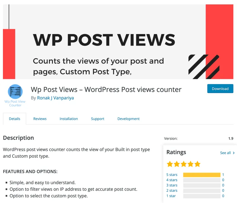 Plugin WP Post Views