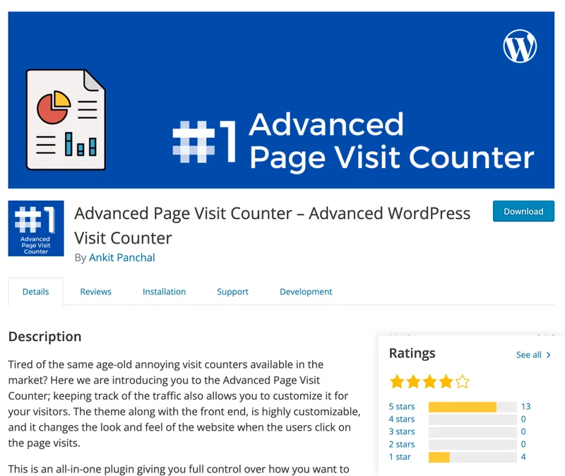 Plugin de contador de visitas de página avançado