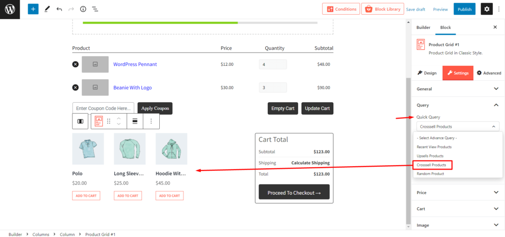 如何使用 ProductX 9 編輯 WooCommerce 購物車頁面 Cross Sell Product