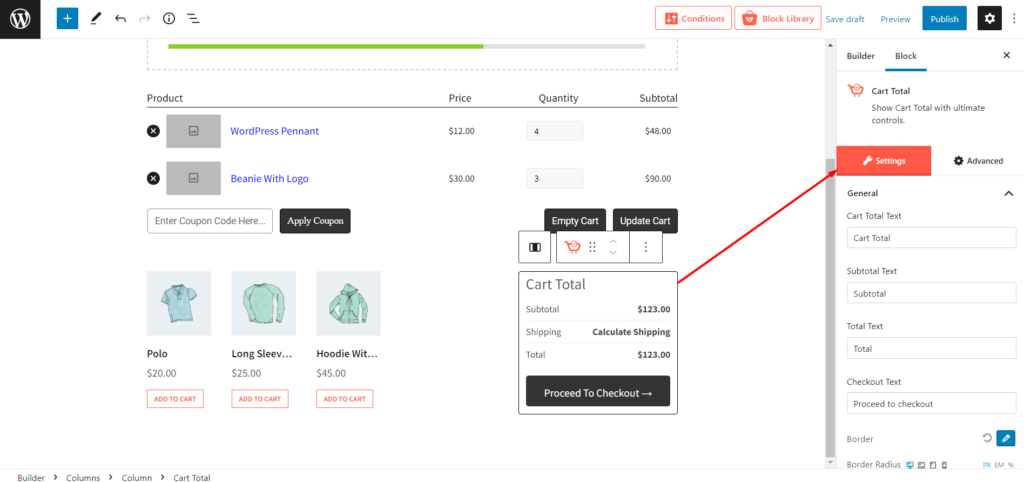 如何使用 ProductX 11 編輯 WooCommerce 購物車頁面 Editing Options of Cart Total