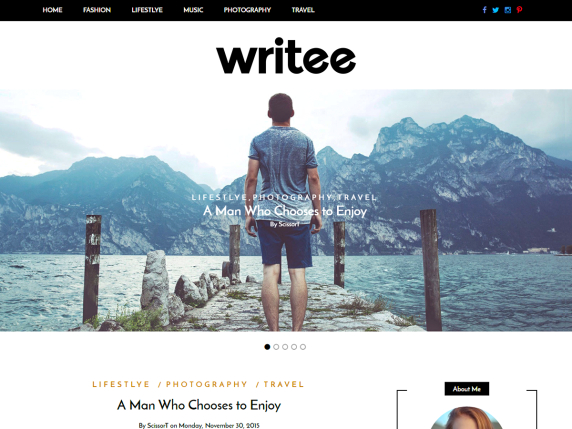 Writee - Tema gratuito para blog de WordPress