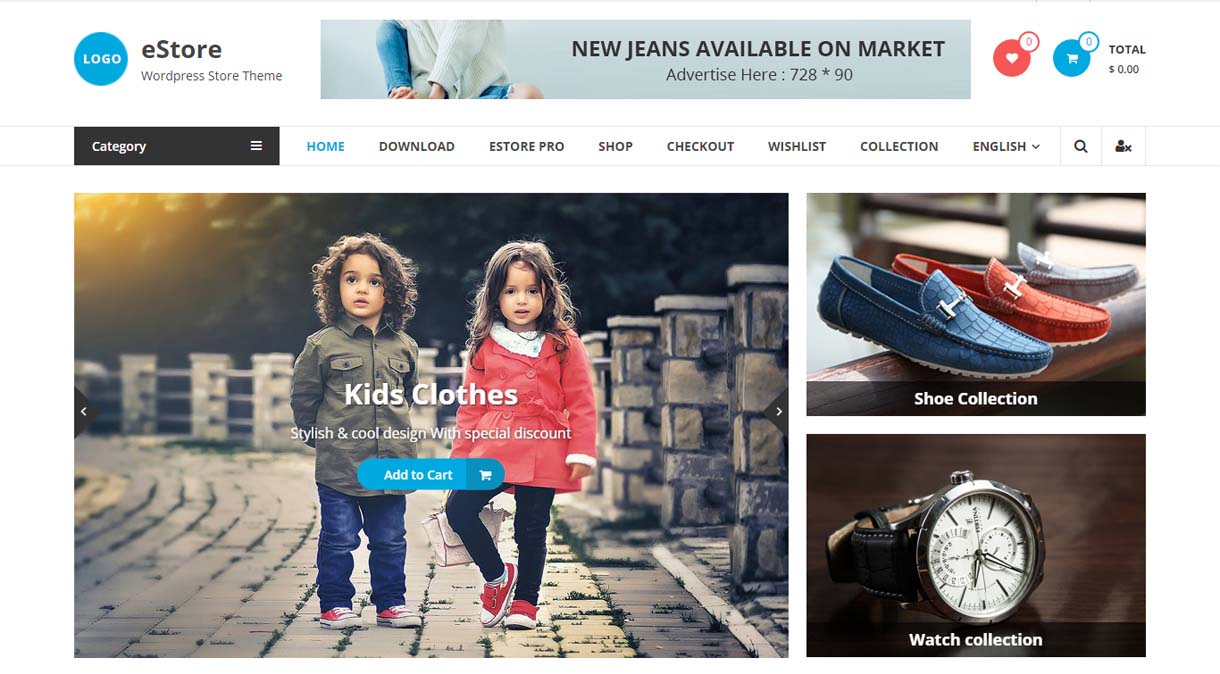 eStore – 免费电子商务 WordPress 主题