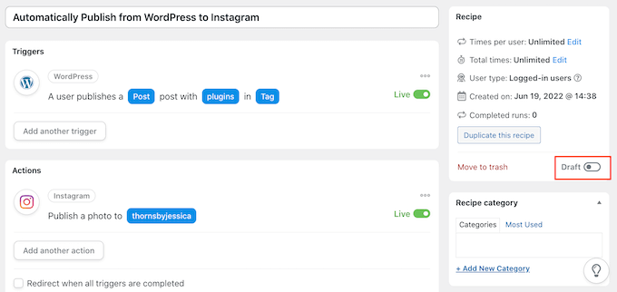 在 WordPress 中发布自动化工作流程 Publishing an automated workflow in WordPress