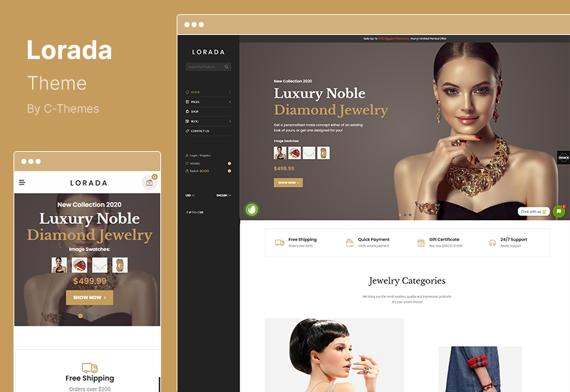 Lorada Theme - 响应式 Elementor 电子商务 WordPress 主题