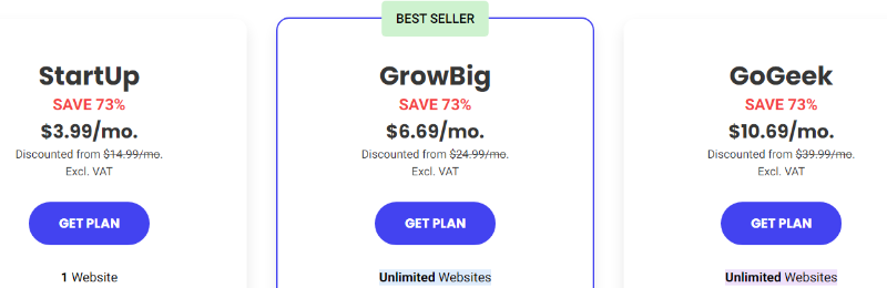 tarification du site