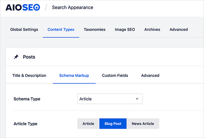 pencarian-penampilan-aioseo - SeedProd All in one seo search appearance