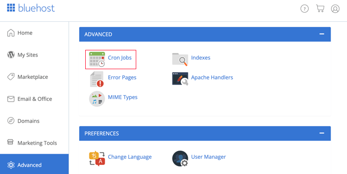 Znajdź „Cron Jobs” w cPanel Find 'Cron Jobs' in cPanel