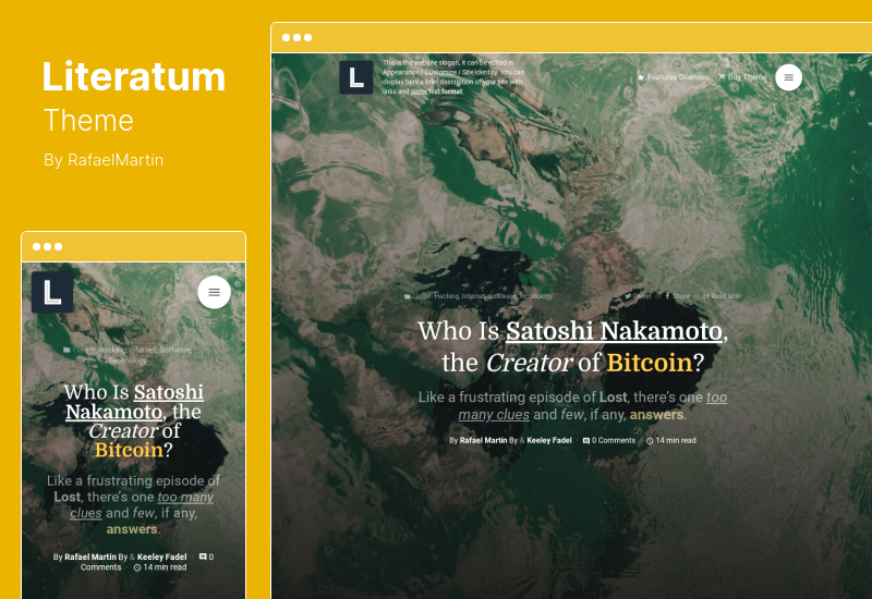 Literatum Theme - Just Write и онлайн-журналы / журнальная тема WordPress
