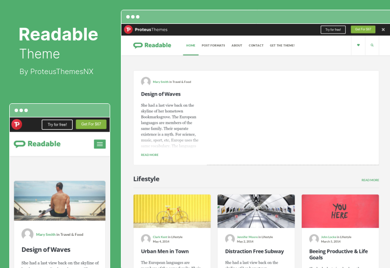 Readable Theme — тема WordPress для ведения блога, ориентированная на удобство чтения