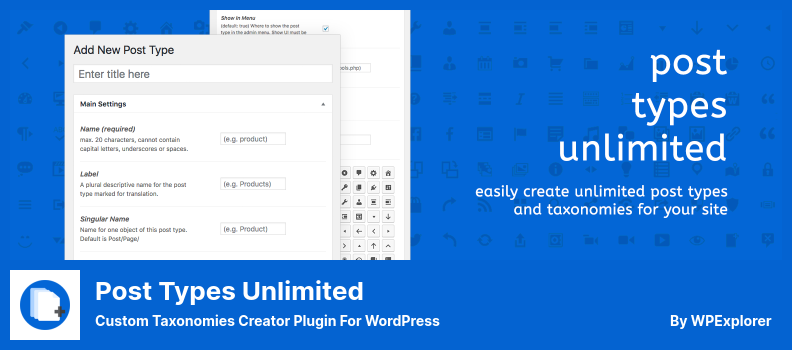 Post Types Unlimited Plugin - 用於 WordPress 的自定義分類法創建者插件