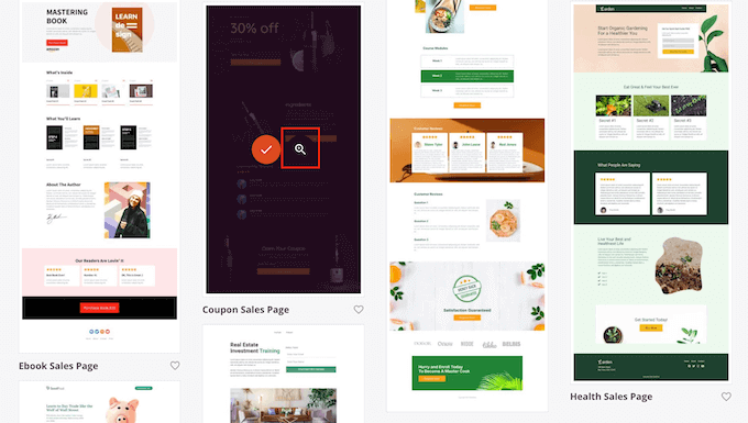 SeedProdのランディングページテンプレート SeedProd's landing page templates