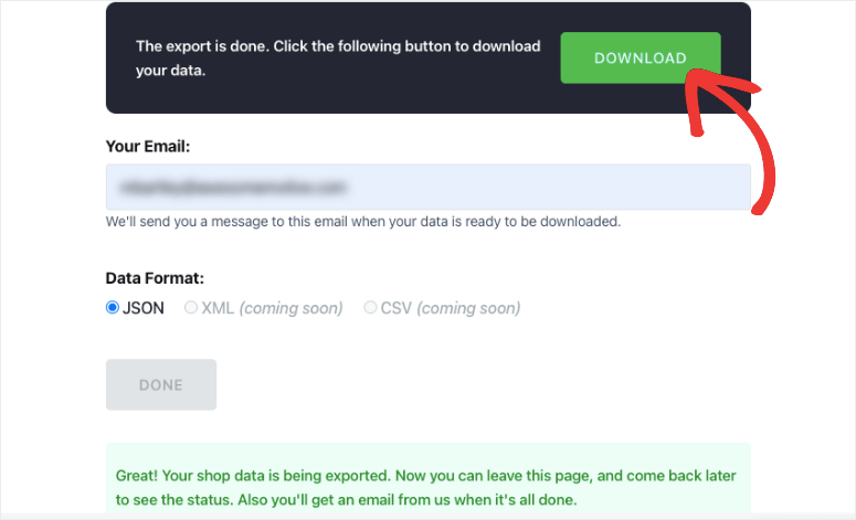 ปุ่มดาวน์โหลดในตัวนำเข้า shopify - IsItWP - ตัวตรวจจับธีม WordPress ฟรี download button in shopify importer