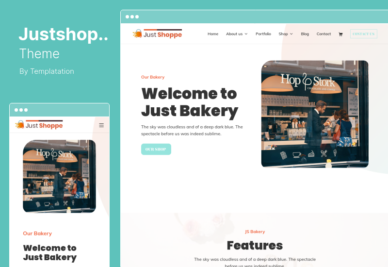 Justshoppe Theme - Elementor Kuchen, Bäckerei & Essen WordPress Theme