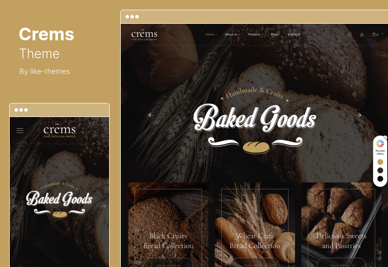 Crems Theme - Bäckerei, Pralinen & Gebäck WordPress Theme