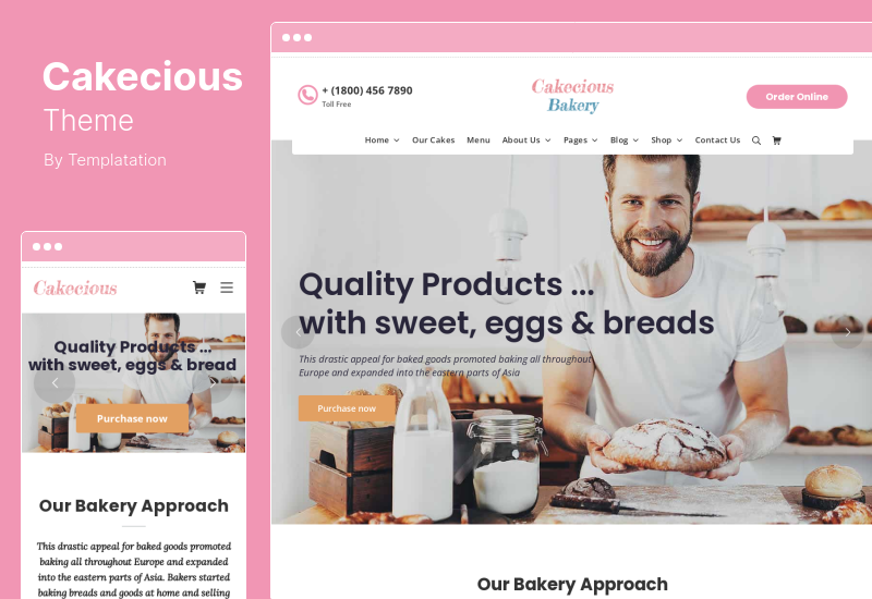 Cakecious Theme - Kuchen-Bäckerei-Essen WordPress Theme