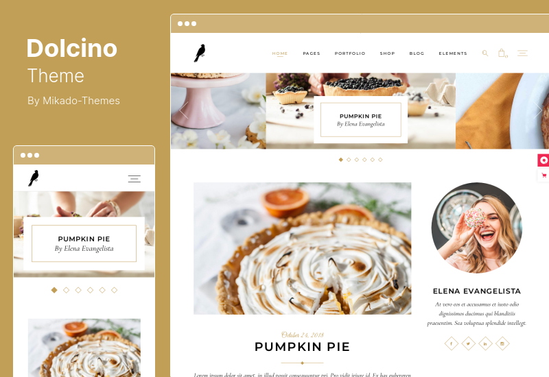 Dolcino Theme - Konditorei und Konditorei WordPress Theme