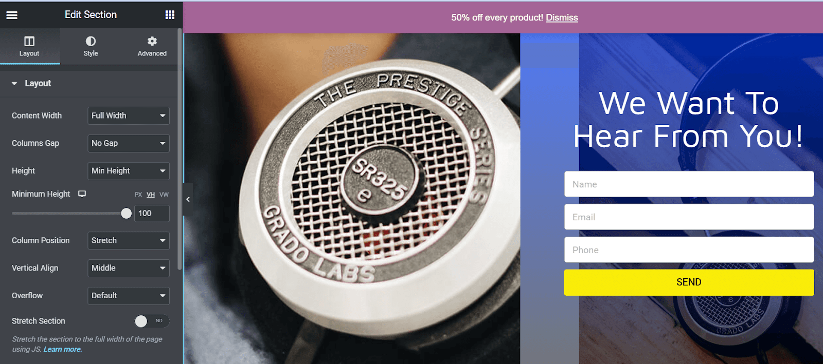 Escolha entre os designs pop-up existentes no Elementor ou crie um do zero
