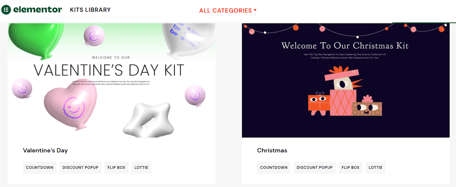Modelos pop-up no ElementorKits