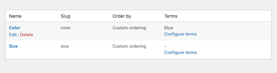 Atribut di WooCommerce.