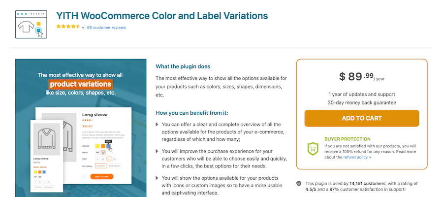 Plugin Variasi Warna dan Label YITH WooCommerce