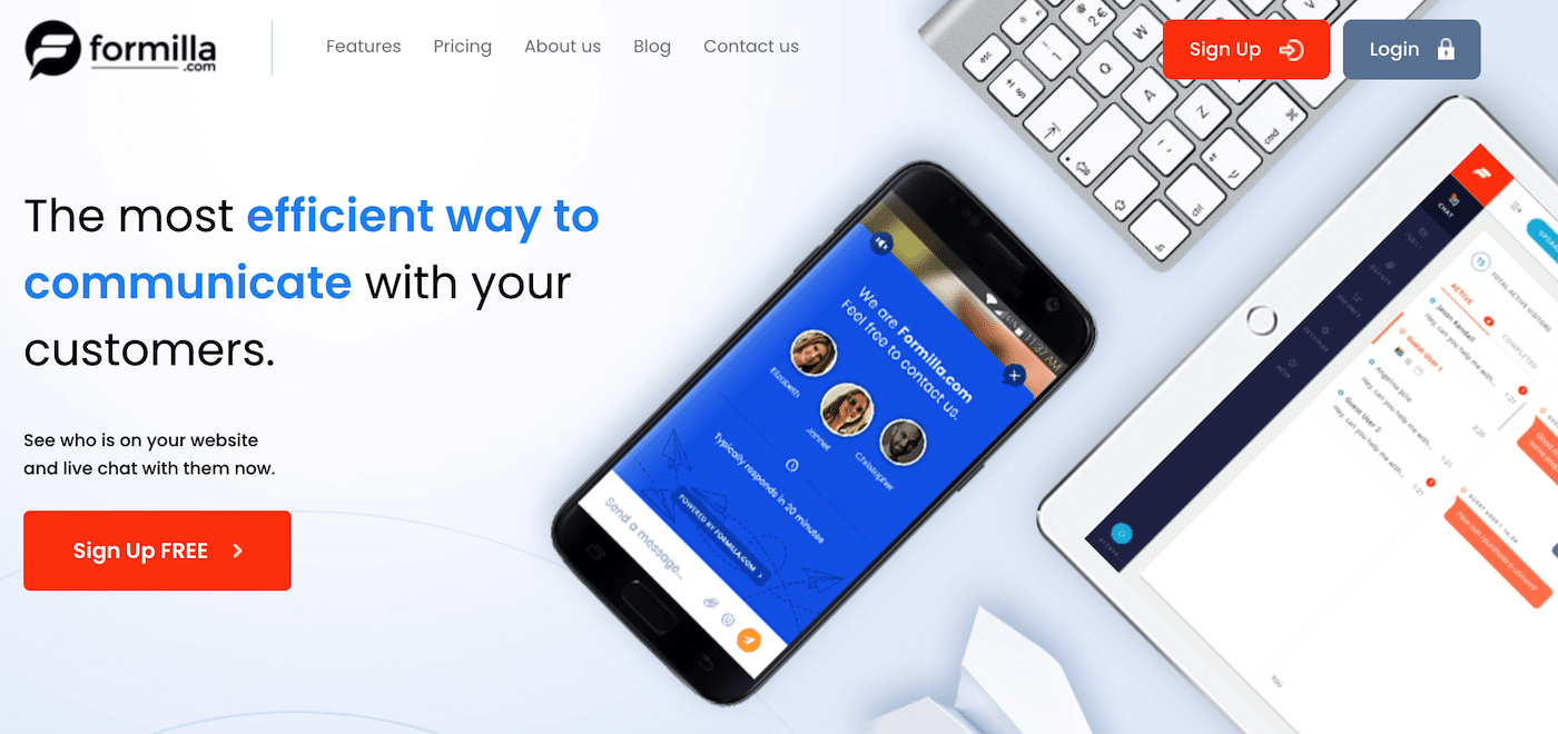 Formilla 플러그인의 라이브 채팅
