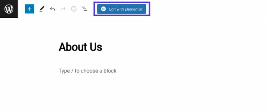 Выберите вариант редактирования с помощью elementor.