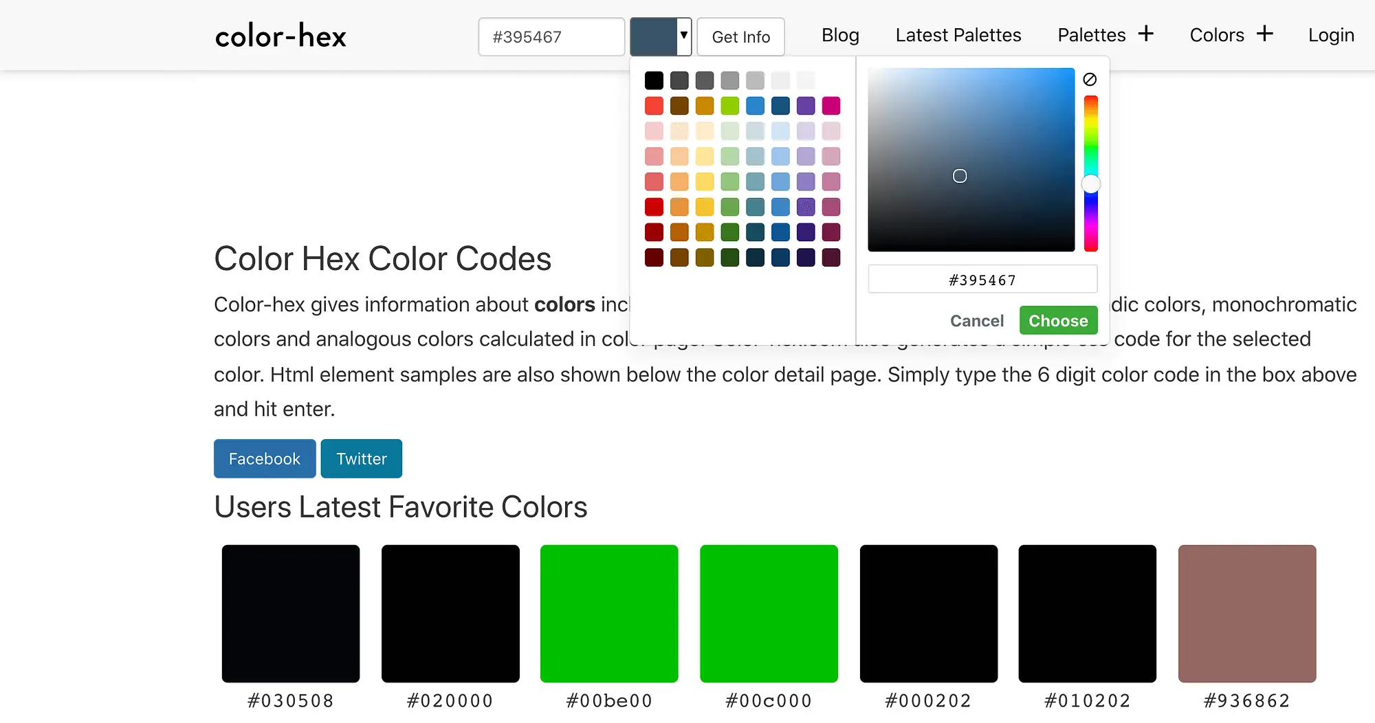 Situs web Color-Hex.