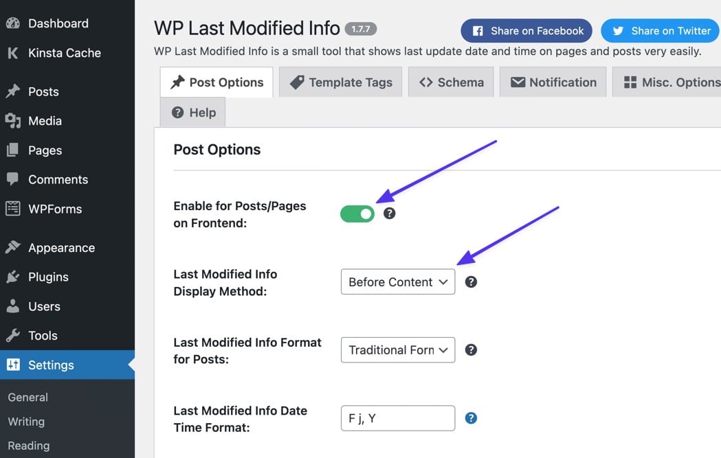 Activați pentru postări și pagini de pe front-end