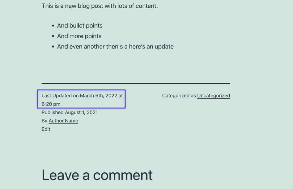 Ultima dată actualizată apare acum pe fiecare postare