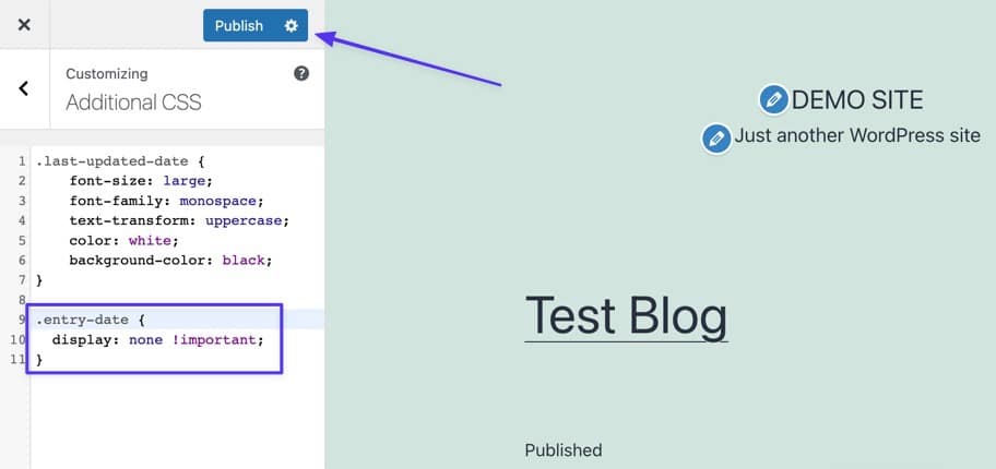 Adăugați CSS în Personalizatorul WordPress
