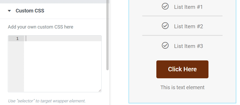 Agregue CSS personalizado a un módulo en Elementor