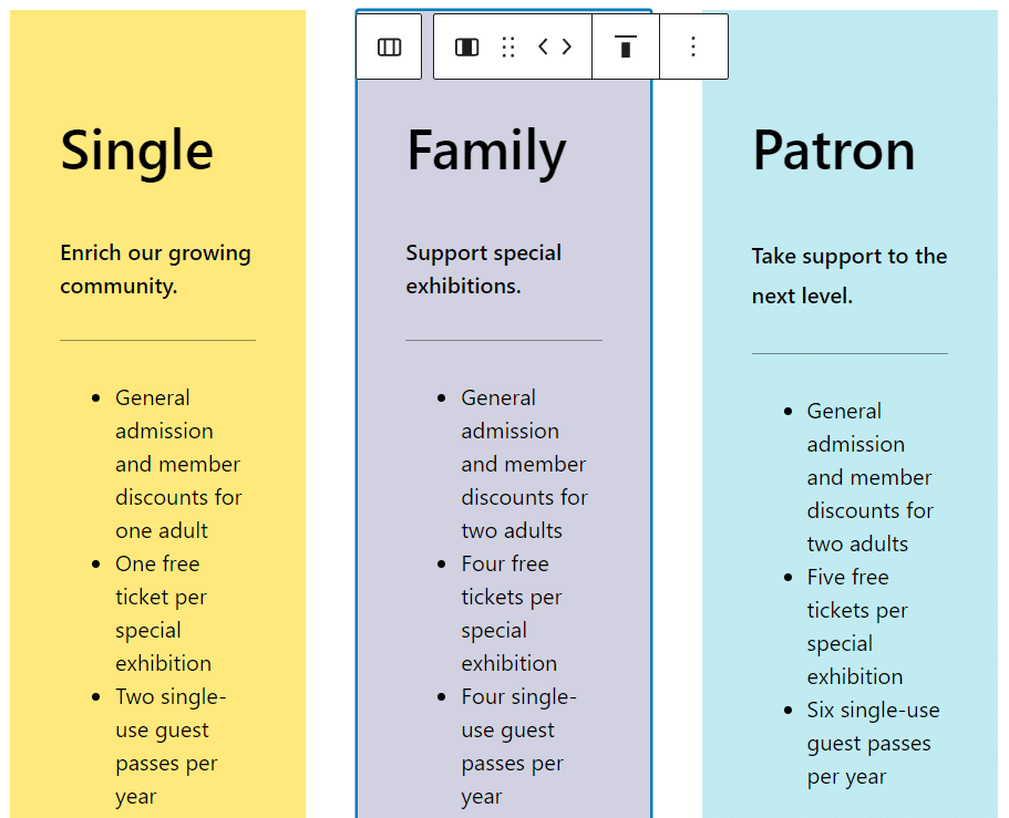 Tablas usando el editor de bloques en WordPress