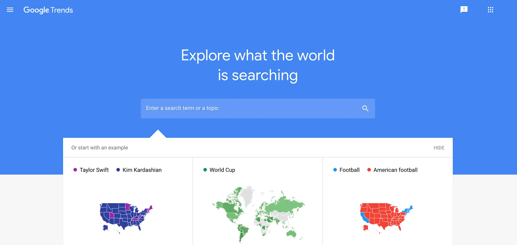 Lo strumento Google Trends.