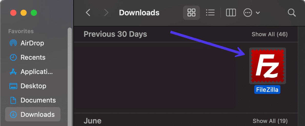 FileZilla 프로그램 바로 가기.