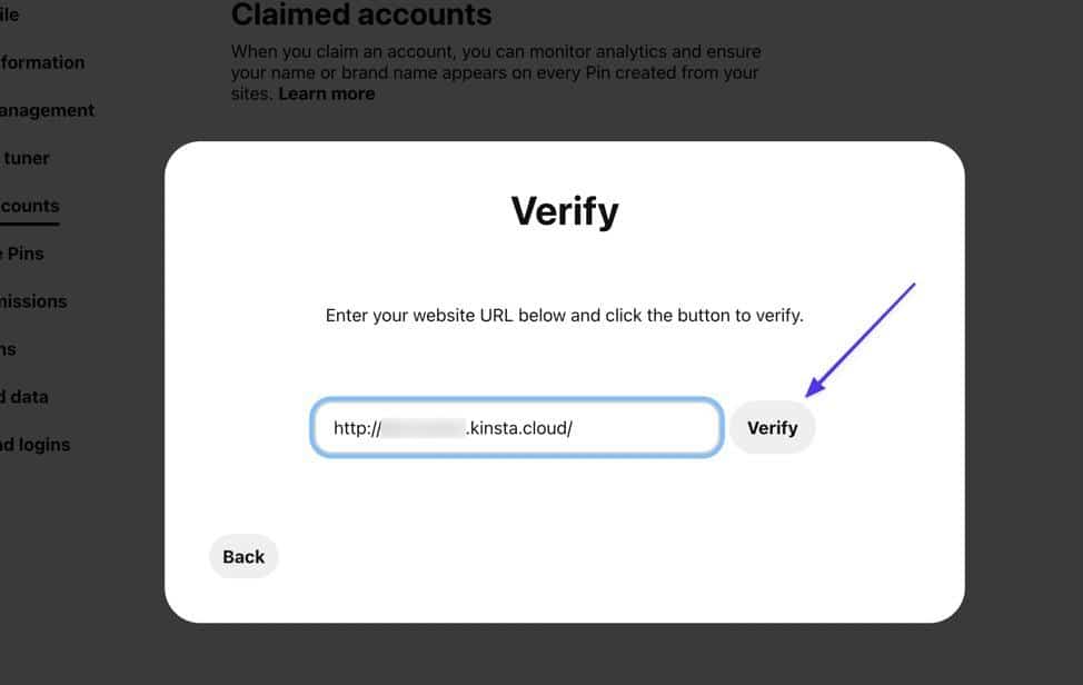 Fare clic su Verifica