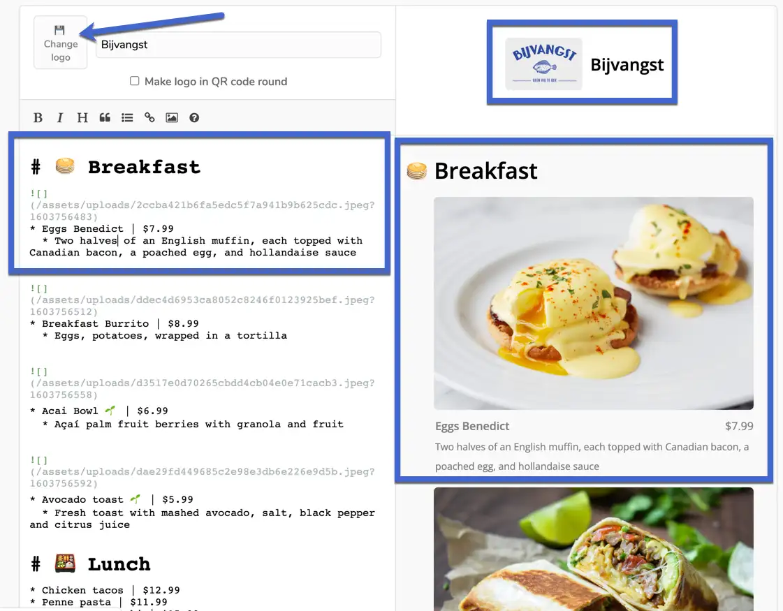 buat menu kode QR