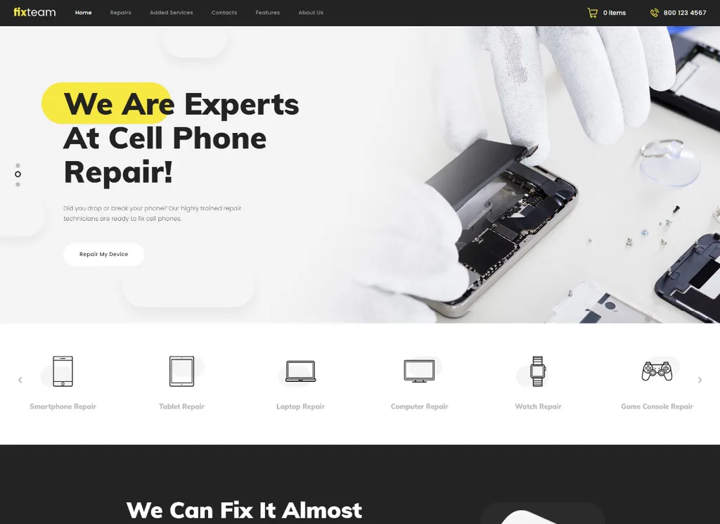 Fix Team | Elettronica e dispositivi mobili riparano il tema WordPress