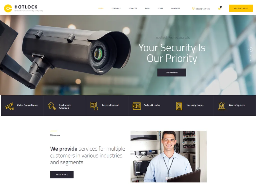 Blocco rapido | Tema WordPress per fabbro e sistemi di sicurezza + RTL