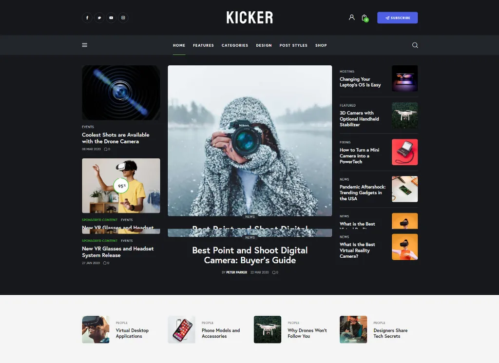 kicker | Blog multiuso Magazine Tema WordPress + Gutenberg