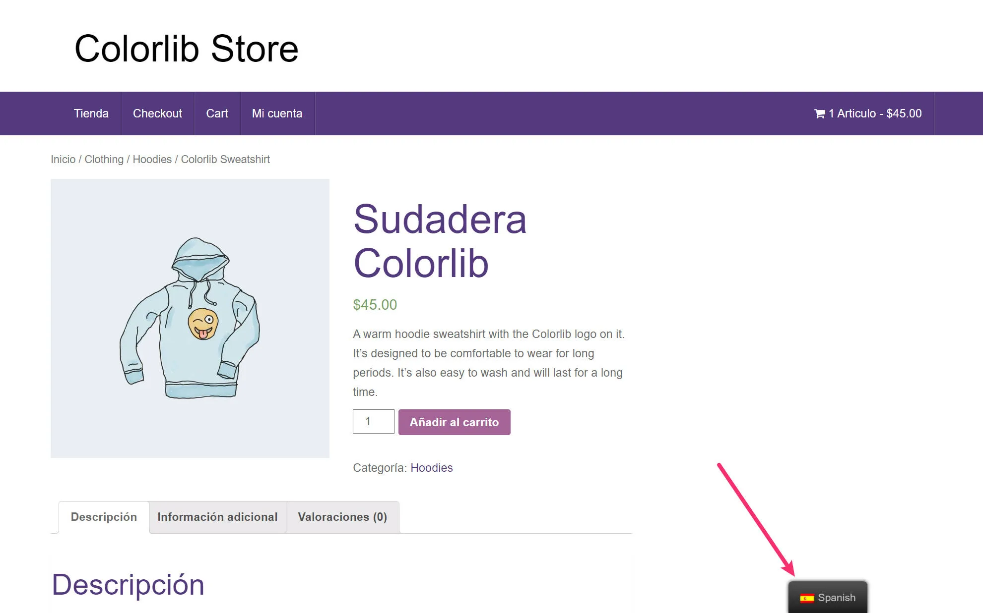 Comutator de limbi Woocommerce folosind TranslatePress