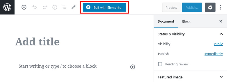 Bearbeiten Sie mit Elementor