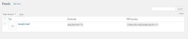 adicionar feed insta ao wordpress