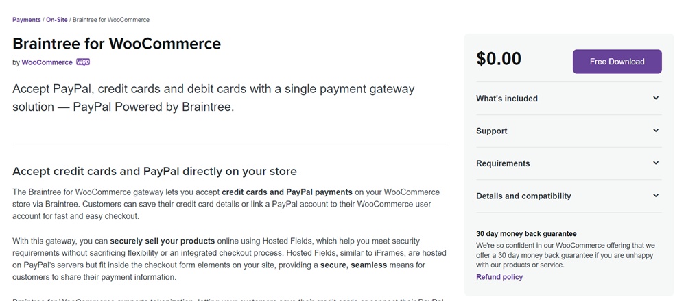 extensão woocommerce braintree
