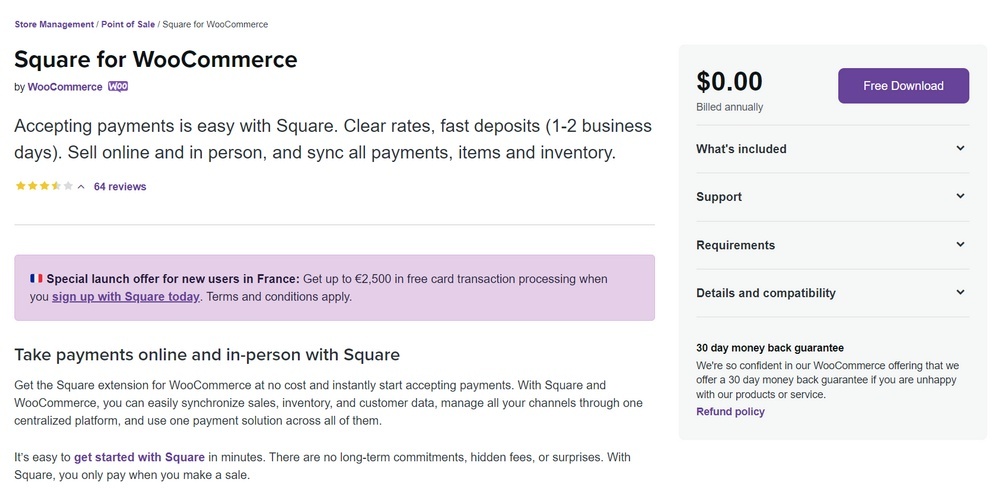 Extensão WooCommerce de pagamentos quadrados
