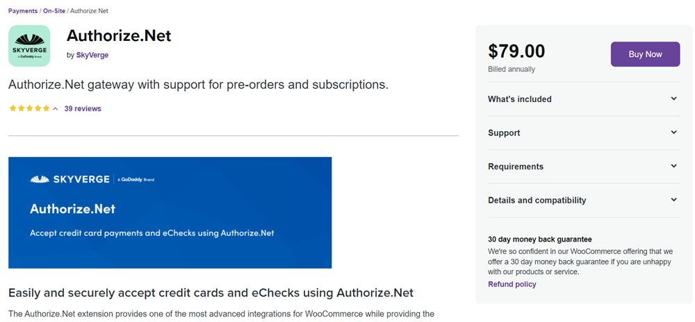 extensão woocommerce authorize.net