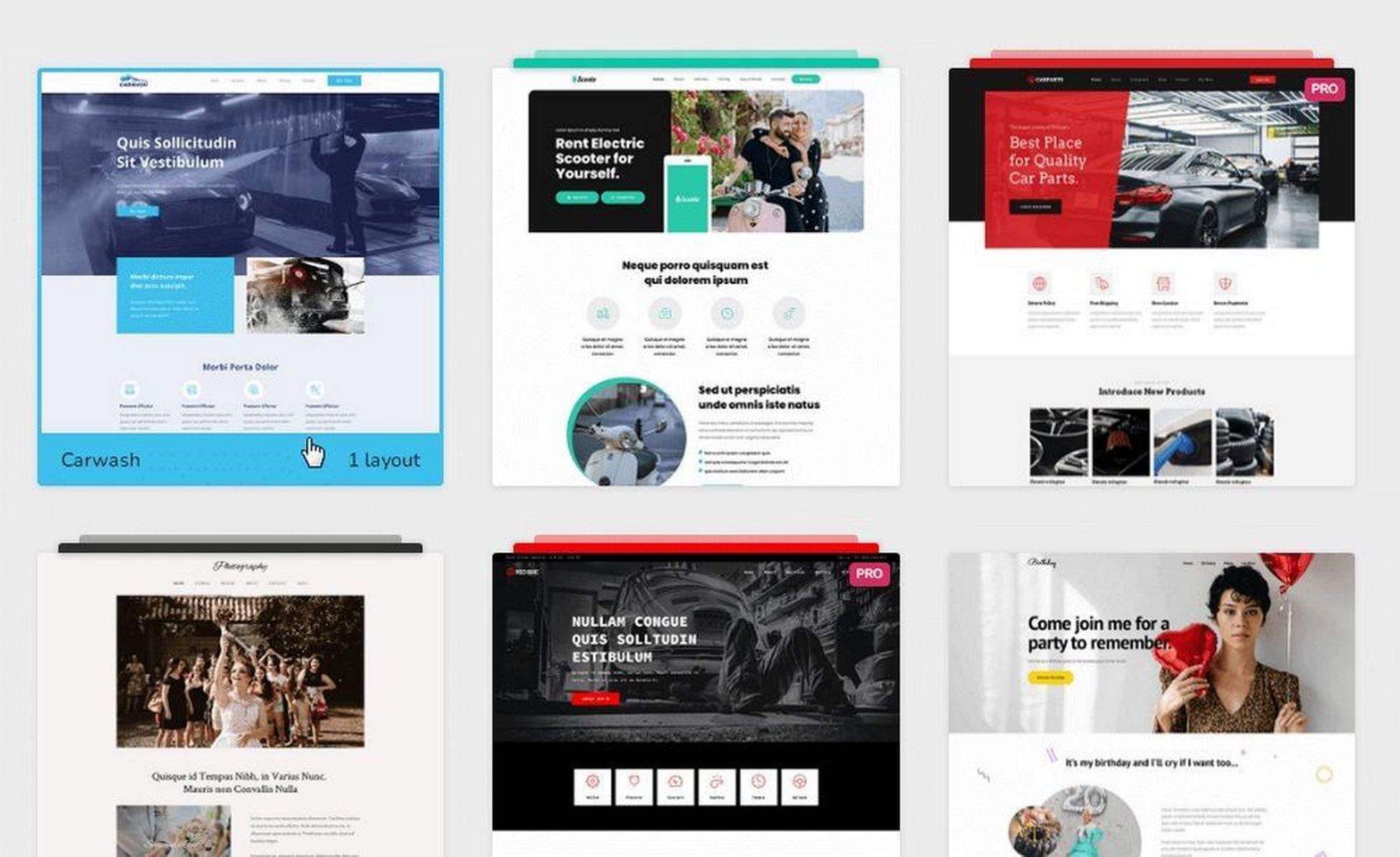 Tata letak templat situs web yang brilian
