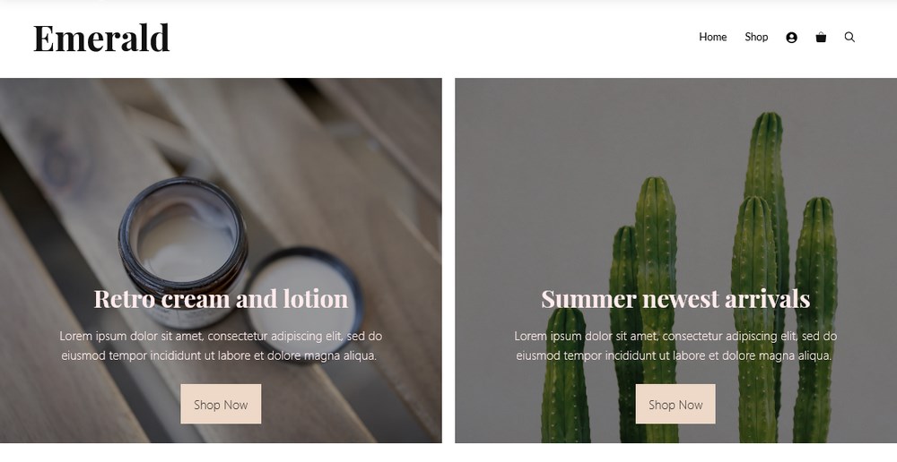 Modello GeneratePress Emerald per WooCommerce
